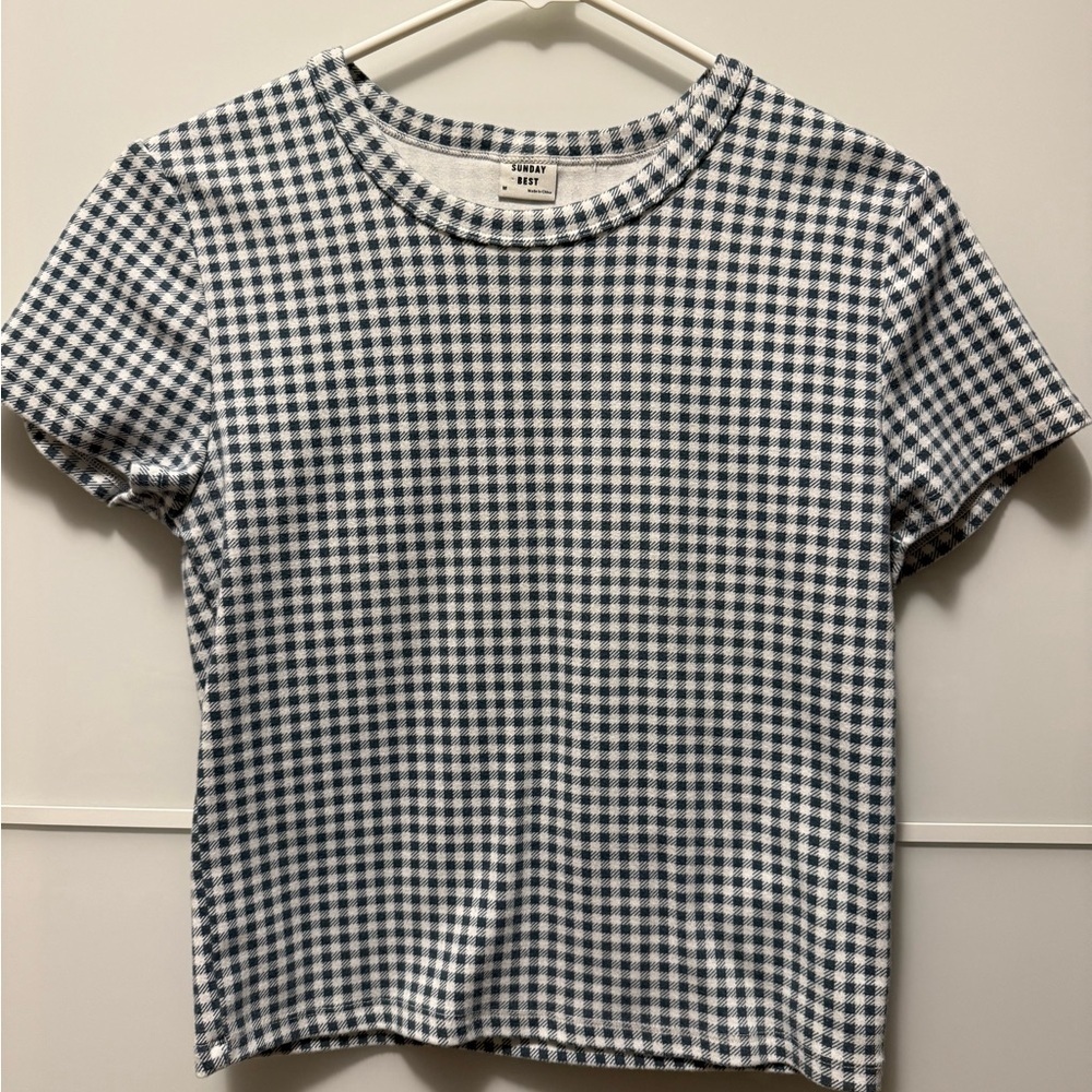 Sunday Best Green and White Checkered Crop Top